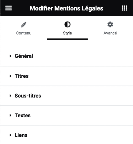 Widgets juridiques pour Elementor : capture d’écran 3