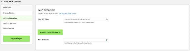 Passerelle de paiement Wise pour WooCommerce : capture d’écran 2