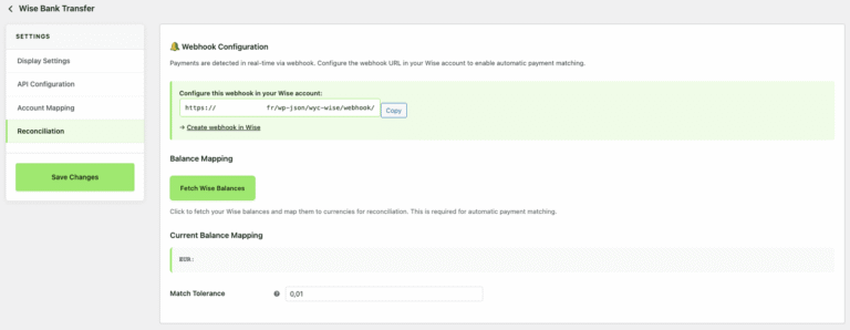 Passerelle de paiement Wise pour WooCommerce : capture d’écran 3