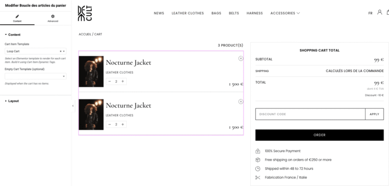 Panier WooCommerce 100% personnalisable dans Elementor : WyCart Builder : capture d&rsquo;&eacute;cran 4